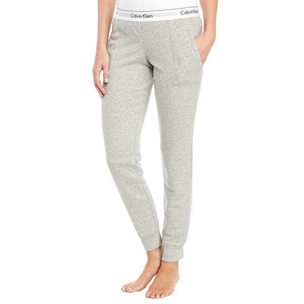 Calvin Klein Damskie spodnie Modern Cotton Line Przedłużacz Dół Jogger Pant QS5716E -020 Grey Heather (Rozmiar S).