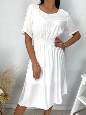 Biała Sukienka 7960-29-B.
