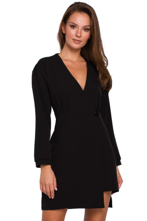 Sukienka elegancka kopertowa asymetryczna mini czarna.
