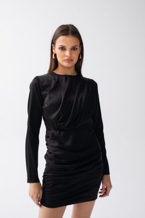 Sukienka z drapowaniem w kolorze czarnym - CAVITE.