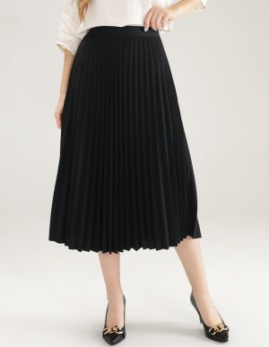 PLISOWANA SPÓDNICA MIDI 31-6572L NERO.