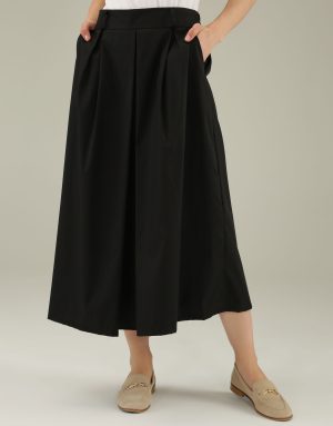 CZARNA SPÓDNICA Z BAWEŁNY 13-23075 NERO.