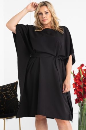 Sukienka wieczorowa wiązana oversize ROLANDA czarna.