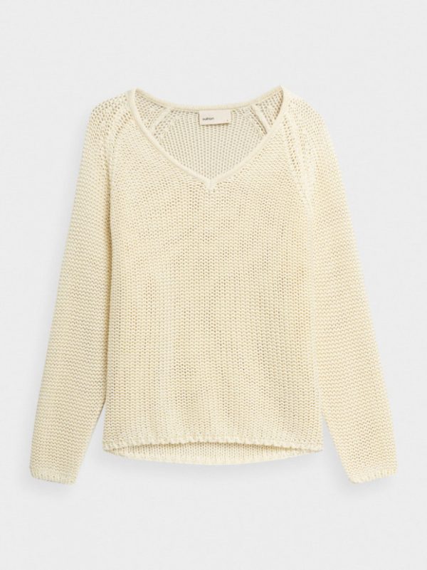 Sweter oversize damski - kremowy. Vintage.