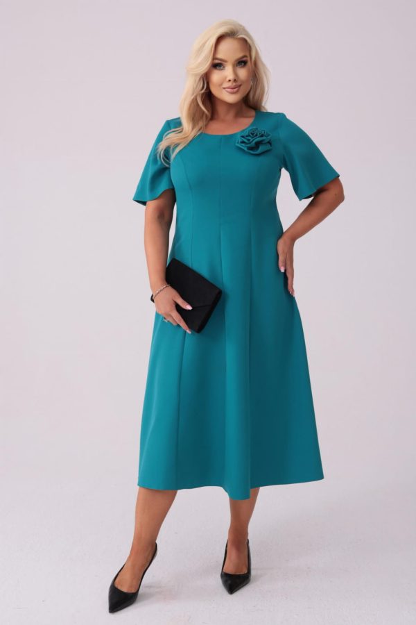 Elegancka sukienka Doris na wesele w odcieniach zieleni PLUS SIZE XXL.