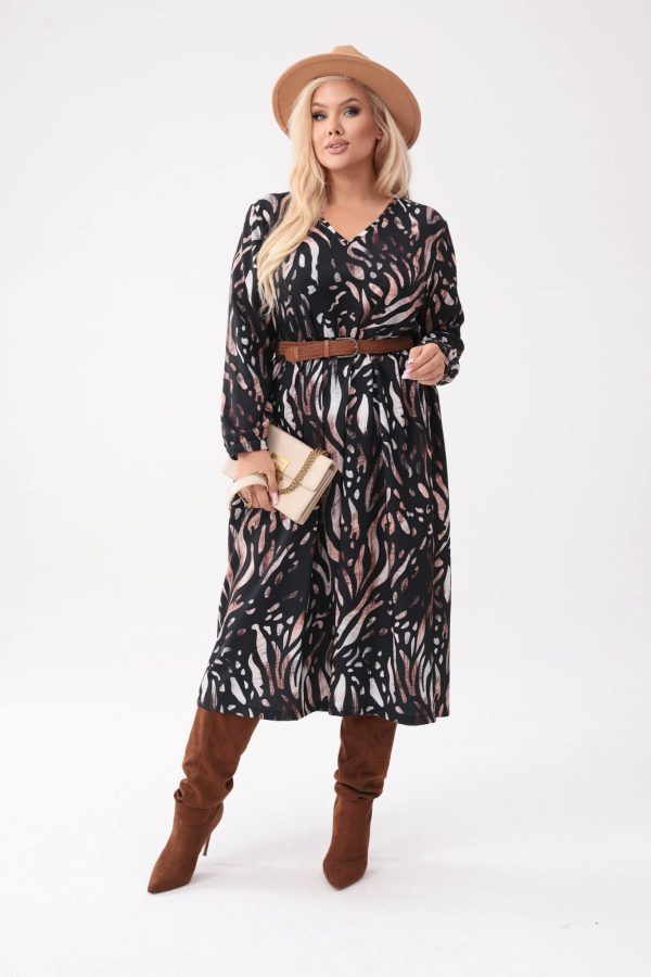 Overise'owa sukienka Oli z roślinnym printem PLUS SIZE XXL OVERSIZE.
