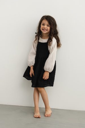 MINI sukienka bawełniana z kieszonką w kolorze TOTALLY BLACK - MIRABELL-80-86 (12-18).