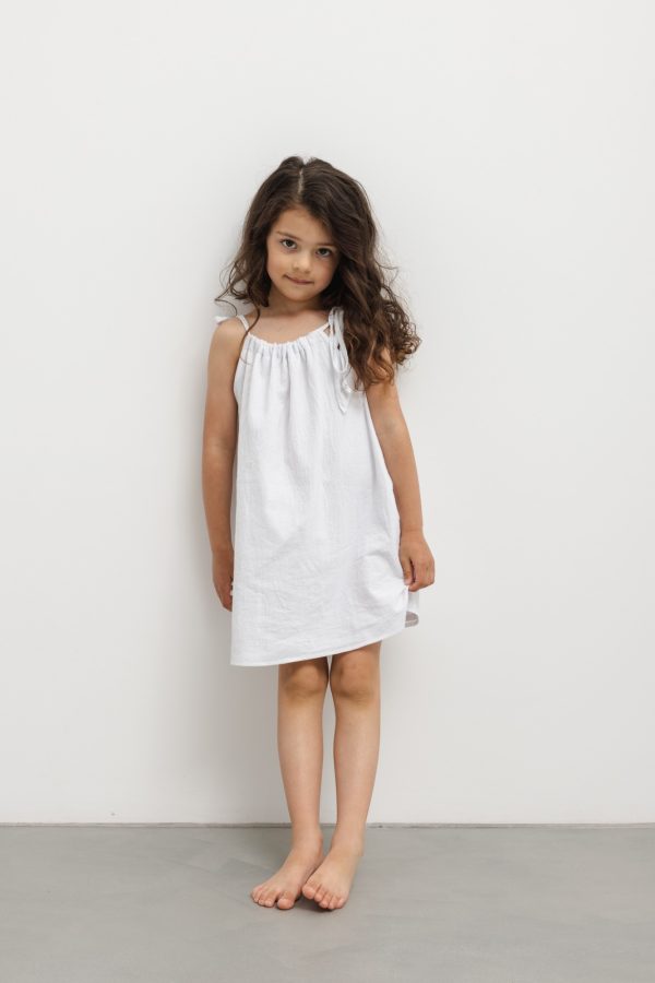 MINI sukienka BAWEŁNIANA a w kolorze CLASSIC WHITE - GABBY-104-110 (4-5).