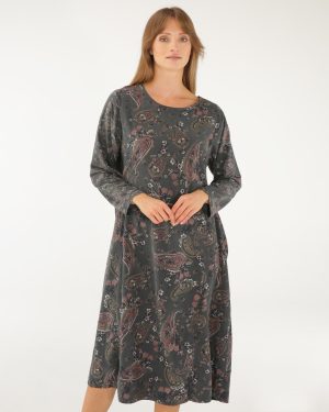 Sztruksowa sukienka w paisley.