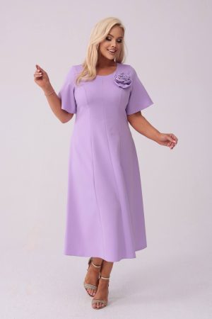Elegancka sukienka Doris na wesele w odcieniach lawendy PLUS SIZE XXL.