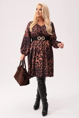 Sukienka Luna - elegancja ze zwierzęcym wzorem PLUS SIZE XXL.