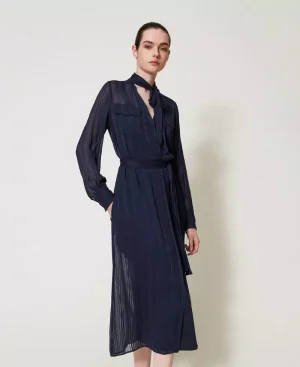 SATYNOWA KOSZULOWA SUKIENKA MIDI TWINSET.