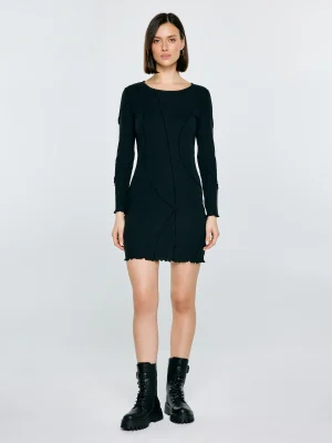 Sukienka damska mini dopasowana czarna Malgosara 906.