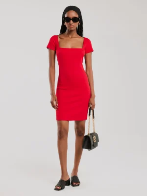 Sukienka damska mini w prążek czerwona Felice 603.