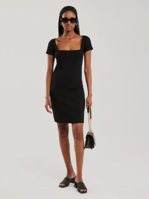 Sukienka damska mini w prążek czarna Felice 906.