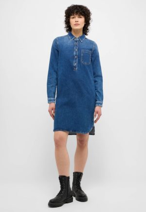 Damska Sukienka Mini Mustang Style Aloha Henley Dress Denim Blue 1015584 5000 701.