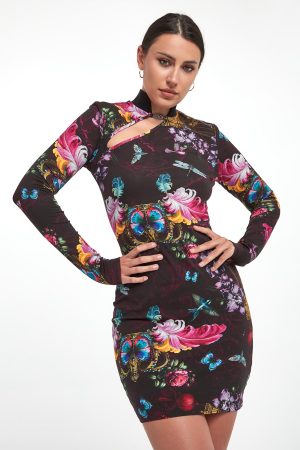 Sukienka mini we wzór VERSACE JEANS COUTURE.