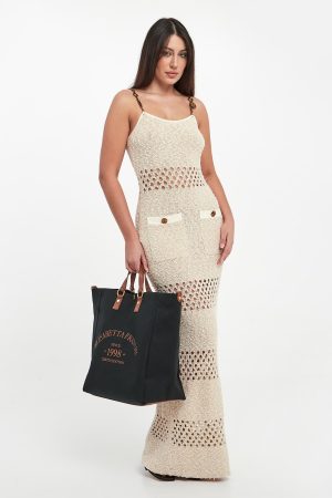 Sukienka maxi z tkaniny bouclé ELISABETTA FRANCHI.